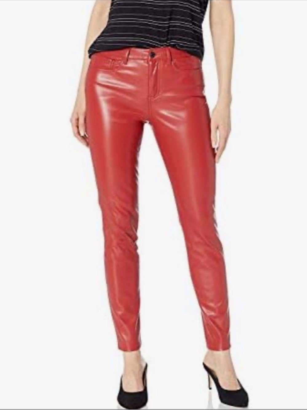 NWOT GUESS Sandra Butter Vegan Leather Pants~Scarlet